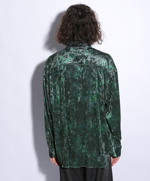 HARE（ハレ）の「クラッシュベロアフラワーシャツ(HARE)（シャツ/ブラウス・メンズ・パープル/グレー/ブラック・FREE）」の12枚目の写真