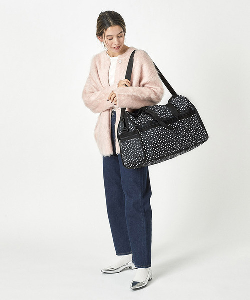 美品 レスポートサック 大容量 ブラック バッ LeSportsac DELUXE XL WEEKENDER リサイクルドブラックJP（ボストンバッグ