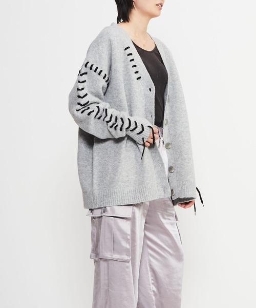 カーディガン BLANKET STITCH KNIT CARDIGAN レディース CONVERSE TOKYO（コンバーストウキョウ）の「BLANKET STITCH