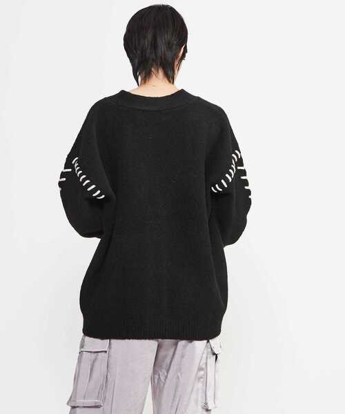 ニット セーター BLANKET STITCH KNIT SHORT CARDIGAN レディース BLANKET STITCH KNIT SHORT CARDIGAN｜CONVERSE TOKYO