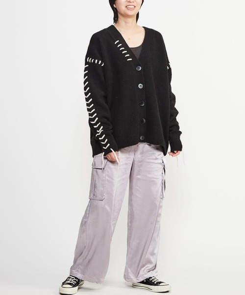 カーディガン BLANKET STITCH KNIT CARDIGAN レディース CONVERSE TOKYO（コンバーストウキョウ）の「BLANKET STITCH
