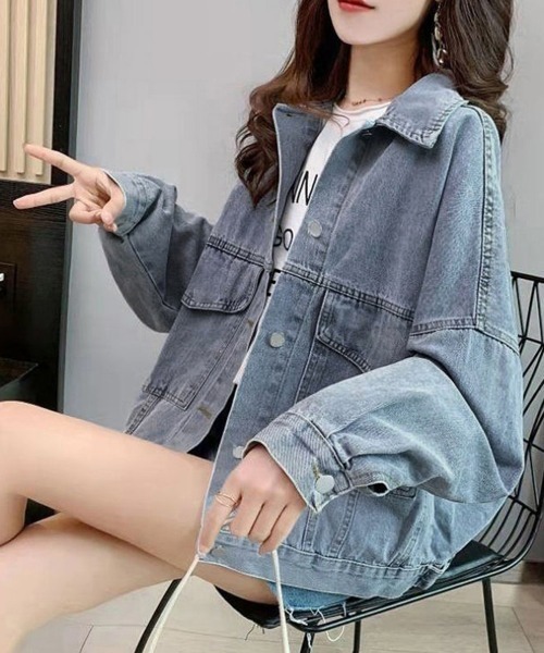Miniministore(ミニミニストア)の「デニムジャケット レディース バックロゴ(デニムジャケット・レディース・ブラック/サックスブルー・FREE)」の19枚目の写真
