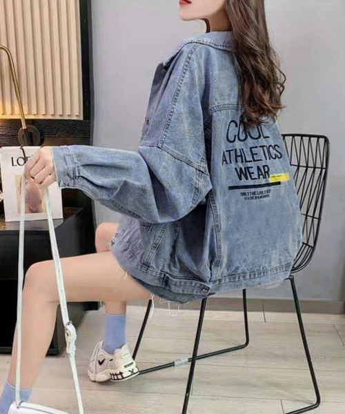 Miniministore(ミニミニストア)の「デニムジャケット レディース バックロゴ(デニムジャケット・レディース・ブラック/サックスブルー・FREE)」の18枚目の写真