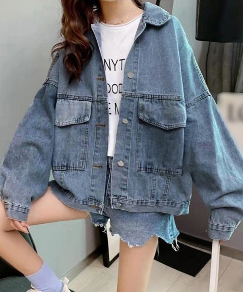Miniministore(ミニミニストア)の「デニムジャケット レディース バックロゴ(デニムジャケット・レディース・ブラック/サックスブルー・FREE)」の17枚目の写真