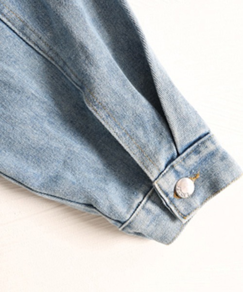 Miniministore(ミニミニストア)の「デニムジャケット レディース バックロゴ(デニムジャケット・レディース・ブラック/サックスブルー・FREE)」の4枚目の写真