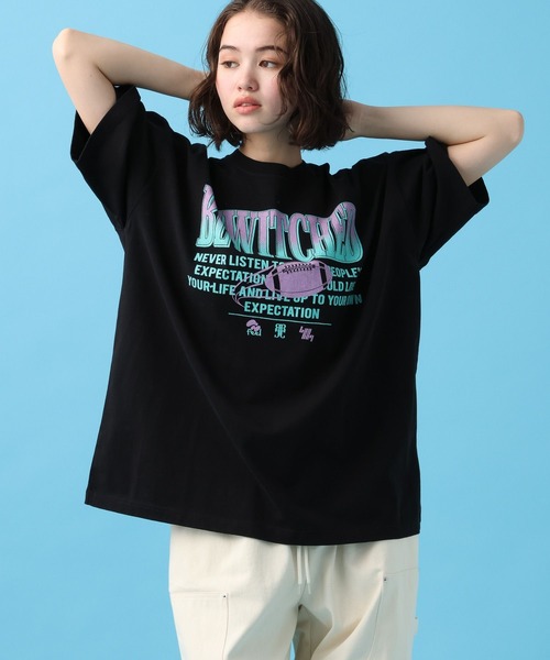 PBLIM(ページボーイリム)の「PBLIM/フットボールチームT(Tシャツ/カットソー・レディース・ブラック/オフホワイト/ブルー・MEDIUM/LARGE)」の2枚目の写真