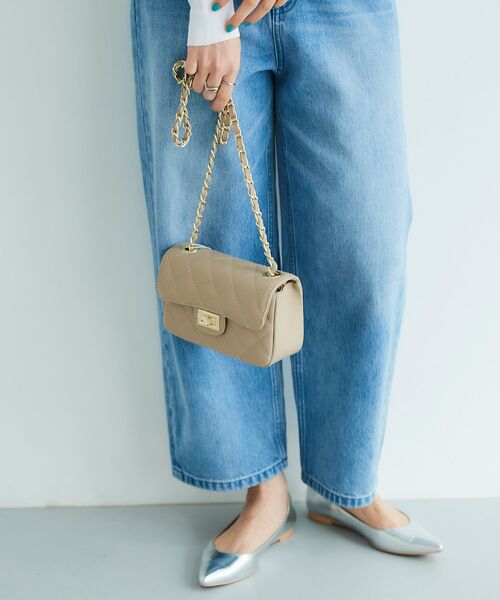 le.coeur blanc（ルクールブラン）の「MILLELA FIRENZEキルティングショルダー（ショルダーバッグ・レディース・ブラック/ベージュ・FREE）」の5枚目の写真