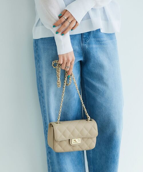 le.coeur blanc（ルクールブラン）の「MILLELA FIRENZEキルティングショルダー（ショルダーバッグ・レディース・ブラック/ベージュ・FREE）」の6枚目の写真