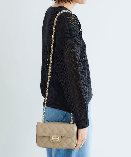 le.coeur blanc（ルクールブラン）の「MILLELA FIRENZEキルティングショルダー（ショルダーバッグ・レディース・ブラック/ベージュ・FREE）」の7枚目の写真