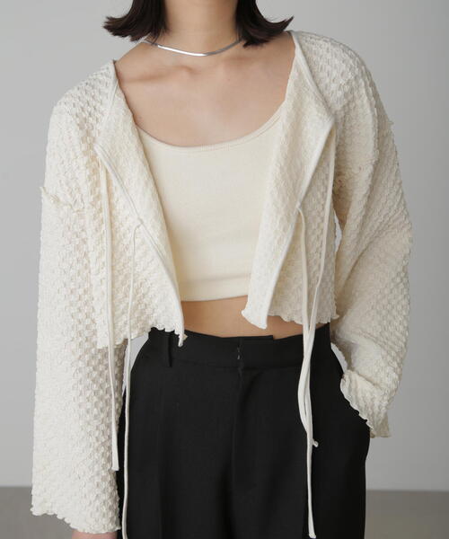 FREE'S MART(フリーズマート)の「◆前後2WAYぽこぽこリボンカーディガン(カーディガン/ボレロ・レディース・ブラック/ホワイト/イエロー・FREE)」の22枚目の写真