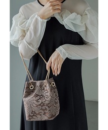 2way刺繍レースショルダーバッグ 巾着 パーティーバッグ フォーマル オケージョン 結婚式 二次会 お呼ばれ