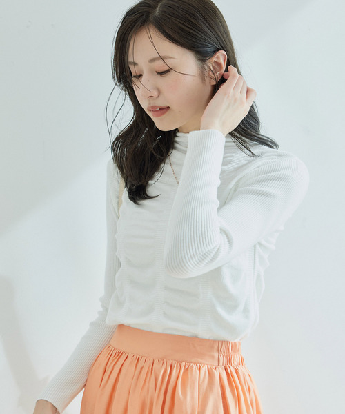 Jayro(ジャイロ)の「シャーリングニットプルオーバー(シャツ/ブラウス・レディース・ホワイト系その他/サックスブルー/ライトグリーン/ピンク/ブルー系その他6・FREE)」の16枚目の写真