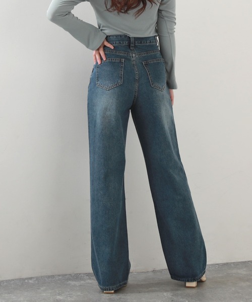 Cheek(チーク)の「シンプルデニムバギーパンツ(デニムパンツ・レディース・チャコールグレー/サックスブルー・SMALL/MEDIUM)」の10枚目の写真