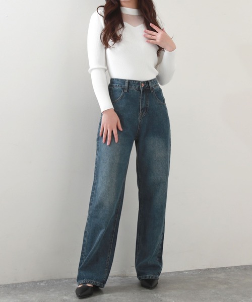 Cheek(チーク)の「シンプルデニムバギーパンツ(デニムパンツ・レディース・チャコールグレー/サックスブルー・SMALL/MEDIUM)」の11枚目の写真