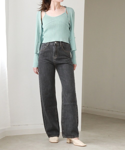 Cheek(チーク)の「シンプルデニムバギーパンツ(デニムパンツ・レディース・チャコールグレー/サックスブルー・SMALL/MEDIUM)」の5枚目の写真