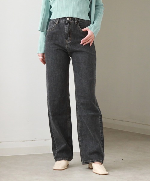 Cheek(チーク)の「シンプルデニムバギーパンツ(デニムパンツ・レディース・チャコールグレー/サックスブルー・SMALL/MEDIUM)」の6枚目の写真