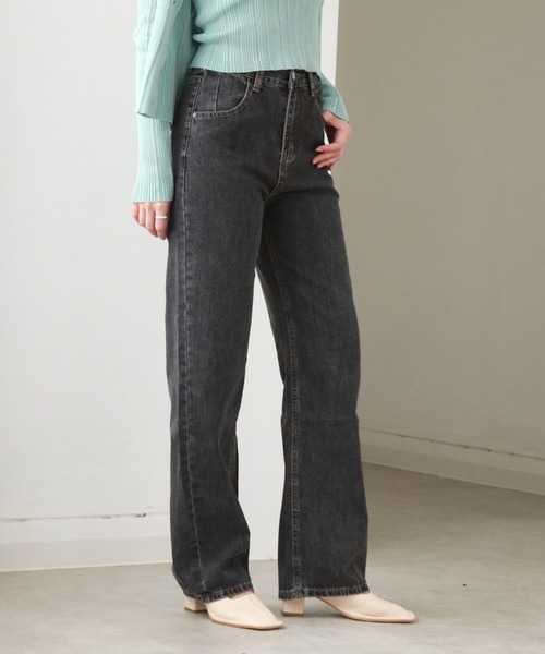 Cheek(チーク)の「シンプルデニムバギーパンツ(デニムパンツ・レディース・チャコールグレー/サックスブルー・SMALL/MEDIUM)」の7枚目の写真