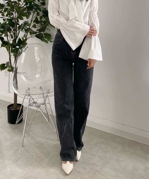 Cheek(チーク)の「シンプルデニムバギーパンツ(デニムパンツ・レディース・チャコールグレー/サックスブルー・SMALL/MEDIUM)」の19枚目の写真