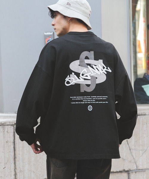 SIGNAL SPORTS(シグナルスポーツ)の「【SIGNAL SPORTS】バックロゴプリント/クルーネックロンT(Tシャツ/カットソー・メンズ・ホワイト/ブラック/グレー・MEDIUM/LARGE)」の3枚目の写真