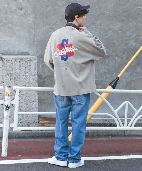 SIGNAL SPORTS(シグナルスポーツ)の「【SIGNAL SPORTS】バックロゴプリント/クルーネックロンT(Tシャツ/カットソー・メンズ・ホワイト/ブラック/グレー・MEDIUM/LARGE)」の4枚目の写真