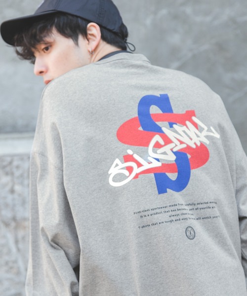 SIGNAL SPORTS(シグナルスポーツ)の「【SIGNAL SPORTS】バックロゴプリント/クルーネックロンT(Tシャツ/カットソー・メンズ・ホワイト/ブラック/グレー・MEDIUM/LARGE)」の6枚目の写真
