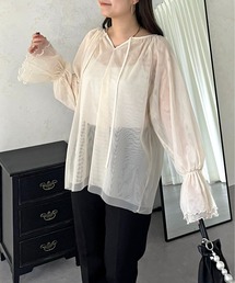 【前後2way】キャンディスリーブシアーチュールブラウス