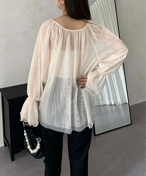 prose verse(プロズヴェール)の「【前後2way】キャンディスリーブシアーチュールブラウス(シャツ/ブラウス・レディース・グレー/ブラック/アイボリー・MEDIUM)」の12枚目の写真