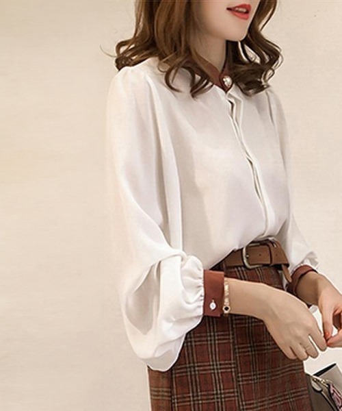 Miniministore(ミニミニストア)の「バルーンスリーブ ブラウス レディース(シャツ/ブラウス・レディース・ネイビー/ホワイト・L/XL/M)」の19枚目の写真