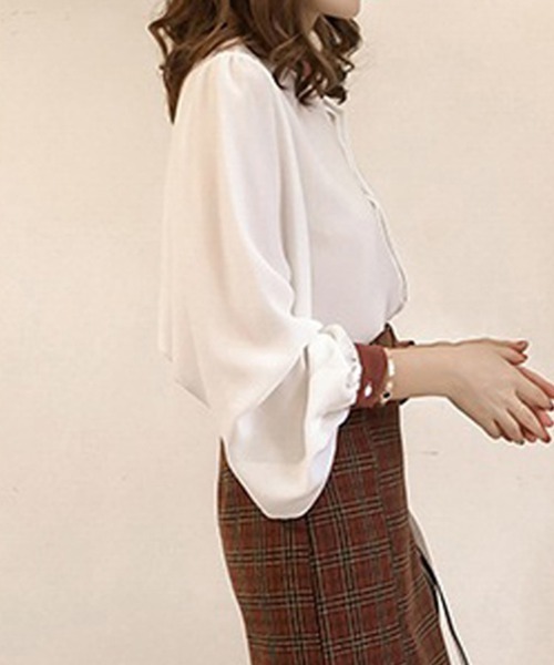 Miniministore(ミニミニストア)の「バルーンスリーブ ブラウス レディース(シャツ/ブラウス・レディース・ネイビー/ホワイト・L/XL/M)」の20枚目の写真
