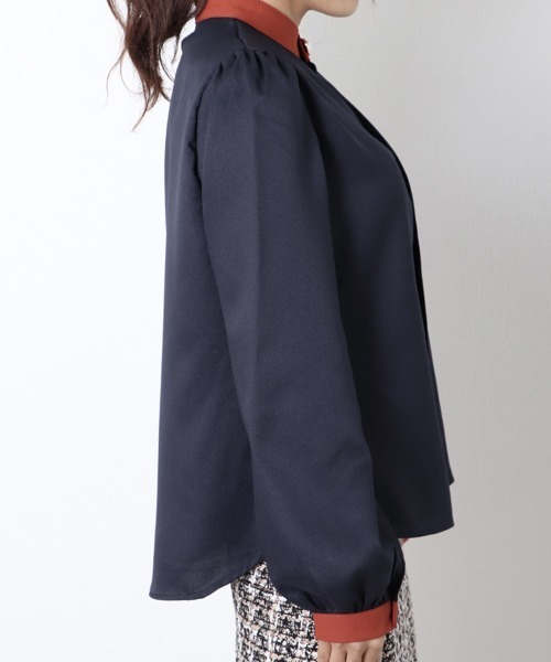 Miniministore(ミニミニストア)の「バルーンスリーブ ブラウス レディース(シャツ/ブラウス・レディース・ネイビー/ホワイト・L/XL/M)」の3枚目の写真