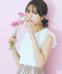 marun | 大きいサイズ 袖レースデザインニットトップス marun(ニット/セーター)