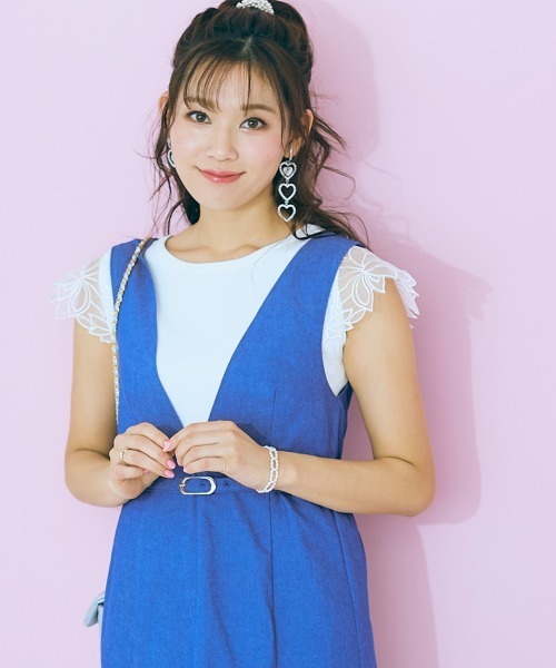 セール】＜大きいサイズ＞ 袖レースデザインニットトップス