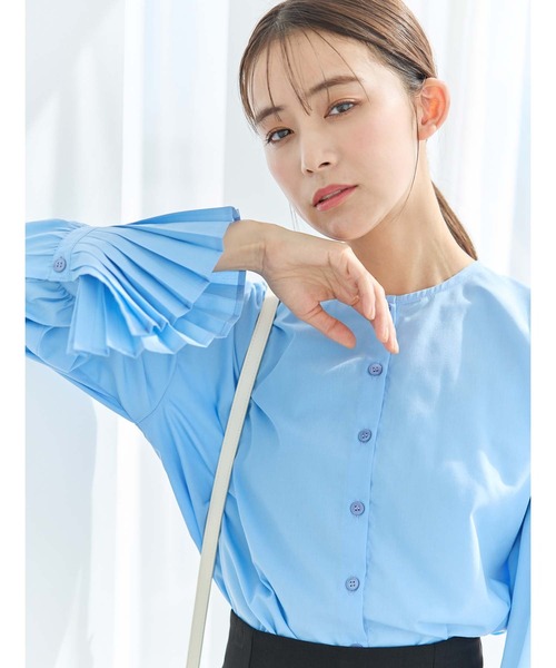 fifth(フィフス)の「袖プリーツデザインブラウス(シャツ/ブラウス・レディース・ブルー/ホワイト/ブラック・M)」の8枚目の写真