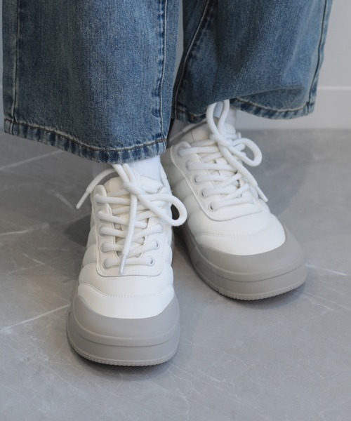 shoes365（シューズスリーシックスファイヴ）の「【shoes365】ステッチ飾り　厚底スニーカー（スニーカー・レディース・グレー/ベージュ/ブラック・24.0cm/23.5cm/23.0cm/22.5cm/25.0cm/24.5cm）」の8枚目の写真