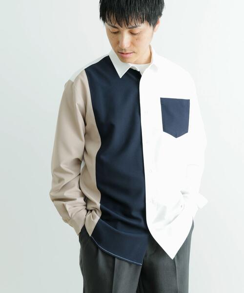 ITEMS URBANRESEARCH(アイテムズ アーバンリサーチ)の「Vertical Switch 長袖シャツ(シャツ/ブラウス・メンズ・ブルー/ライトブルー/ホワイト・MEDIUM/LARGE)」の2枚目の写真
