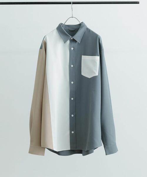 ITEMS URBANRESEARCH(アイテムズ アーバンリサーチ)の「Vertical Switch 長袖シャツ(シャツ/ブラウス・メンズ・ブルー/ライトブルー/ホワイト・MEDIUM/LARGE)」の3枚目の写真