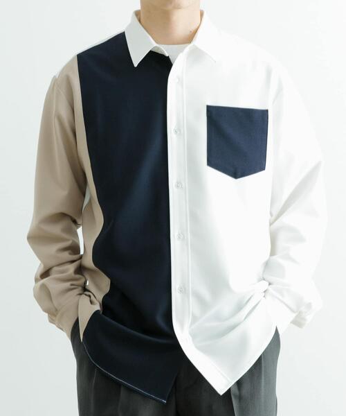 ITEMS URBANRESEARCH(アイテムズ アーバンリサーチ)の「Vertical Switch 長袖シャツ(シャツ/ブラウス・メンズ・ブルー/ライトブルー/ホワイト・MEDIUM/LARGE)」の11枚目の写真