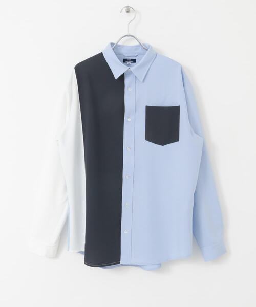 ITEMS URBANRESEARCH(アイテムズ アーバンリサーチ)の「Vertical Switch 長袖シャツ(シャツ/ブラウス・メンズ・ブルー/ライトブルー/ホワイト・MEDIUM/LARGE)」の5枚目の写真