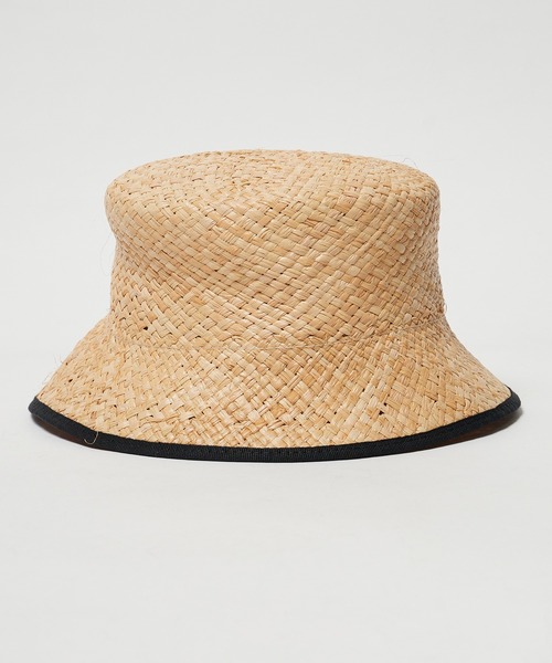 BENELLI（ベネリ）の「▲Benelli Montacone/ベネリモンタコーネ パイピングラフィアハット 天然素材 バケットハット（ハット・レディース・ベージュ/ブラック・FREE）」の3枚目の写真