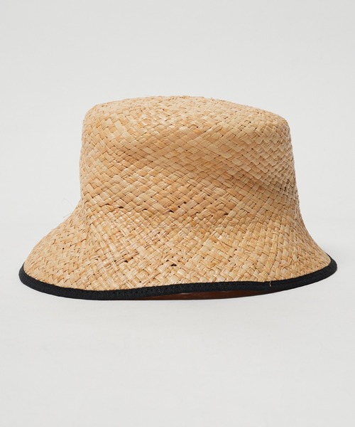 BENELLI（ベネリ）の「▲Benelli Montacone/ベネリモンタコーネ パイピングラフィアハット 天然素材 バケットハット（ハット・レディース・ベージュ/ブラック・FREE）」の10枚目の写真