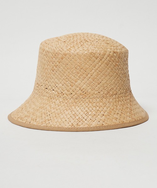 BENELLI（ベネリ）の「▲Benelli Montacone/ベネリモンタコーネ パイピングラフィアハット 天然素材 バケットハット（ハット・レディース・ベージュ/ブラック・FREE）」の17枚目の写真