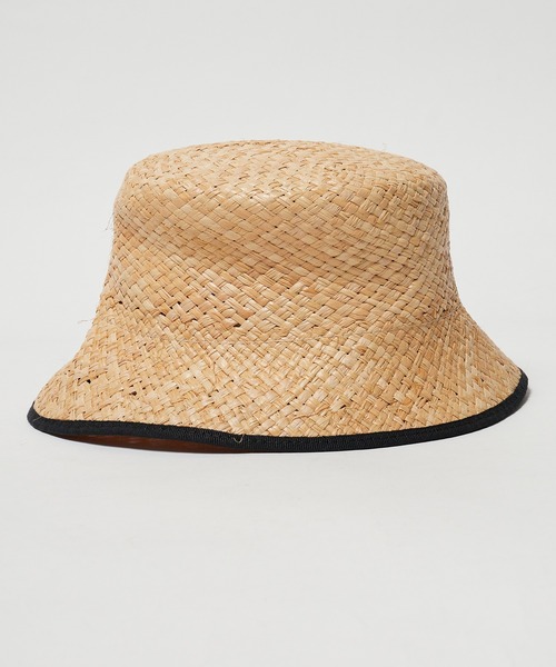 BENELLI（ベネリ）の「▲Benelli Montacone/ベネリモンタコーネ パイピングラフィアハット 天然素材 バケットハット（ハット・レディース・ベージュ/ブラック・FREE）」の18枚目の写真