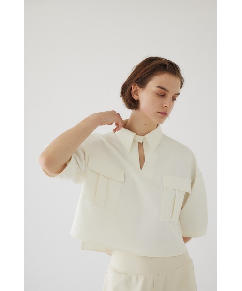 未使用❣️RIM.ARK リムアーク ネックデザイン ボックストップス ブラック RIM.ARK（リムアーク）の「Docking design tops（Tシャツ