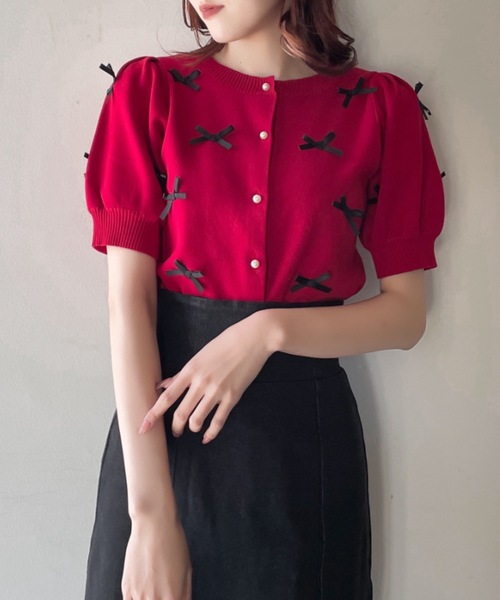R.E.D. VALENTINO 半袖カーディガン ベージュ Red Valentino の半袖カーディガン - メルカリ