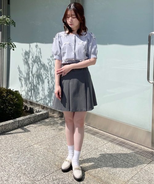 abc une face（アーベーセーアンフェイス）の「リボン2WAY半袖