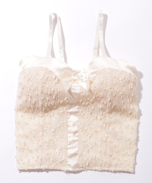 Lace Ladies(レースレディース)の「サテン リボン シャーリング カップ付き キャミソール(キャミソール・レディース・グレー/アイボリー/ホワイト/ブラック・FREE)」の9枚目の写真