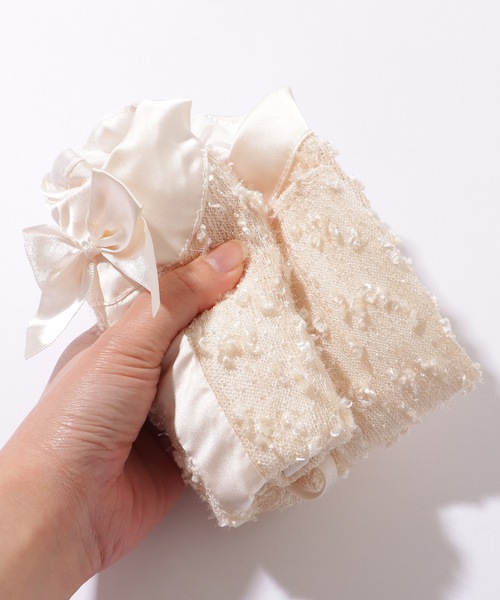 Lace Ladies(レースレディース)の「サテン リボン シャーリング カップ付き キャミソール(キャミソール・レディース・グレー/アイボリー/ホワイト/ブラック・FREE)」の13枚目の写真