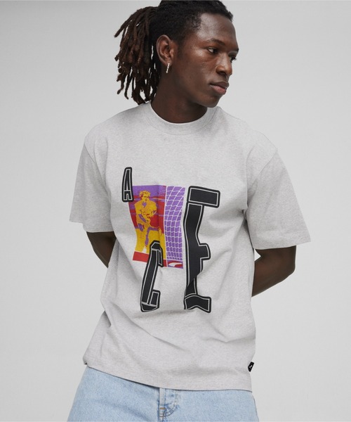 PUMA（プーマ）の「PUMA プーマ メンズ エース グラフィック 半袖 Tシャツ（Tシャツ/カットソー・メンズ・グリーン/ライトグレー/ホワイト・LARGE/SMALL/X-SMALL/X-LARGE/MEDIUM）」の2枚目の写真