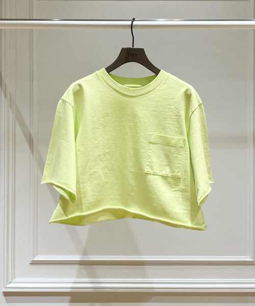 IENA LA BOUCLE(イエナラブークル)の「【blurhms/ブラームス】Piece-dyed cut off pocket Tシャツ(Tシャツ/カットソー・レディース・イエロー・FREE)」の1枚目の写真