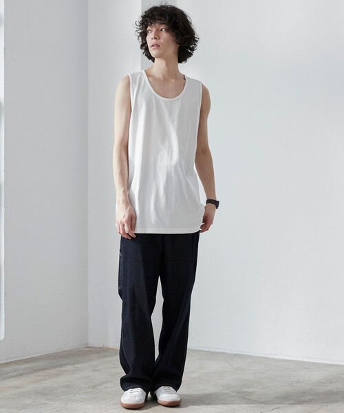coen(コーエン)の「【WELLTECT】ベーシックタンクトップ(Tシャツ/カットソー・メンズ・ホワイト/ブラック・M/L/XL)」の4枚目の写真